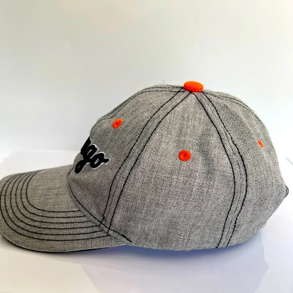 Chicago White Sox Gray with Orange Trim Baseball Hat with Velcro by Melonwear.